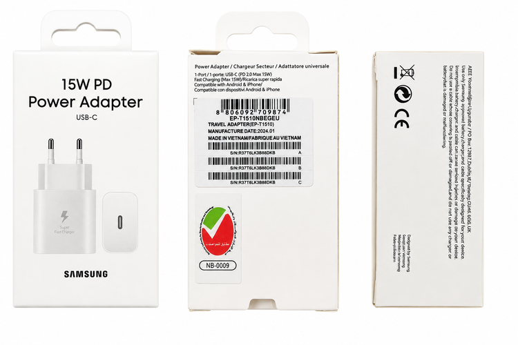 شارژر دیواری سامسونگ 15 وات PD مدل EP-T1510