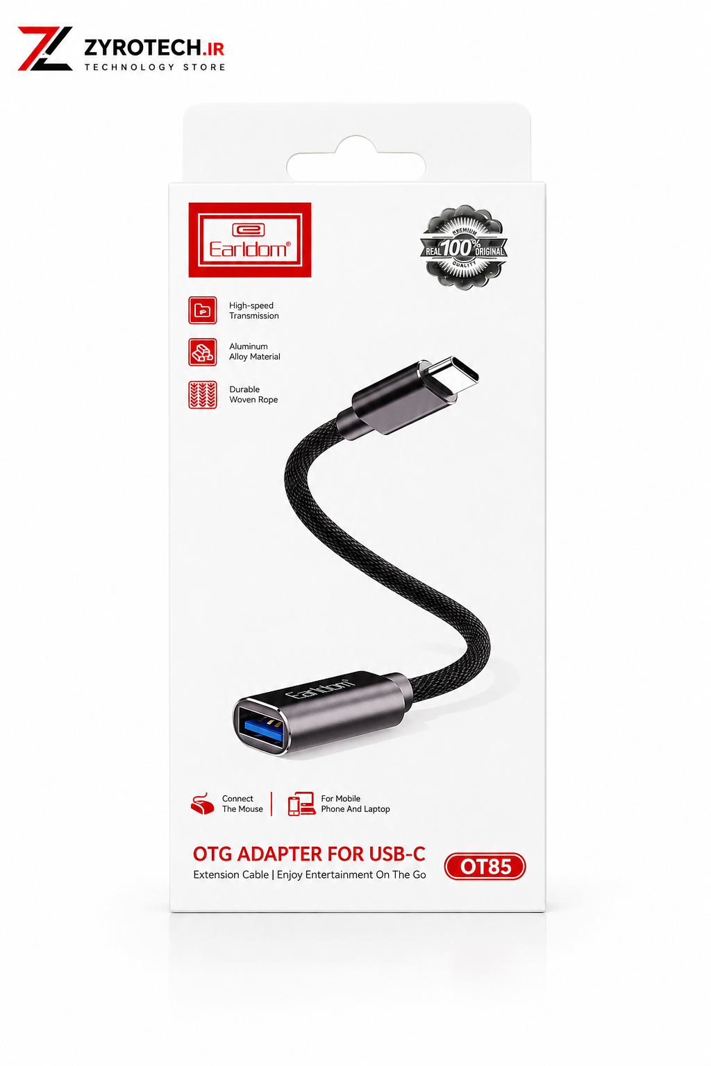 تبدیل OTG تایپ C به USB Earldom مدل ET-OT85