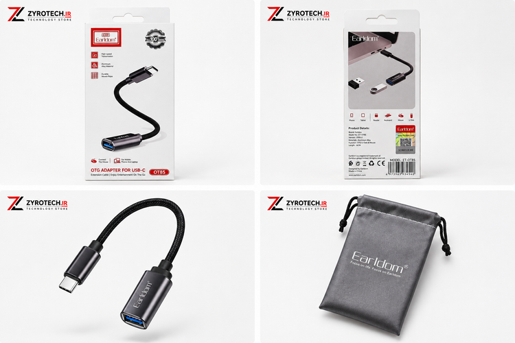 تبدیل OTG تایپ C به USB Earldom مدل ET-OT85