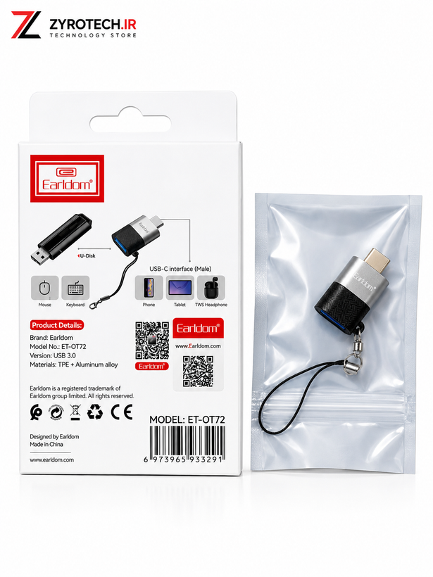 تبدیل USB 3.0 به USB-C ارلدام Earldom ET-OT72