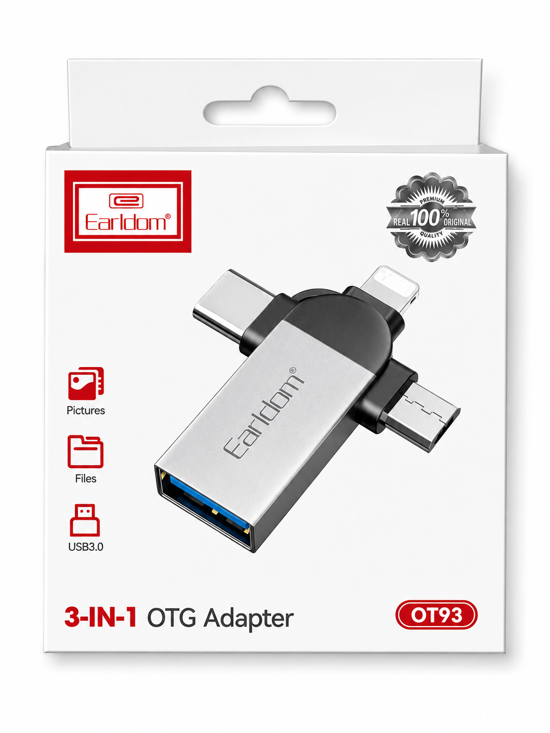 تبدیل OTG سه‌کاره Earldom ET-OT93 USB 3.0