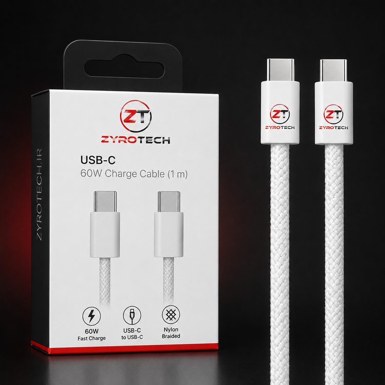 کابل شارژ USB-C به USB-C اپل ۶۰ وات، ۱ متر