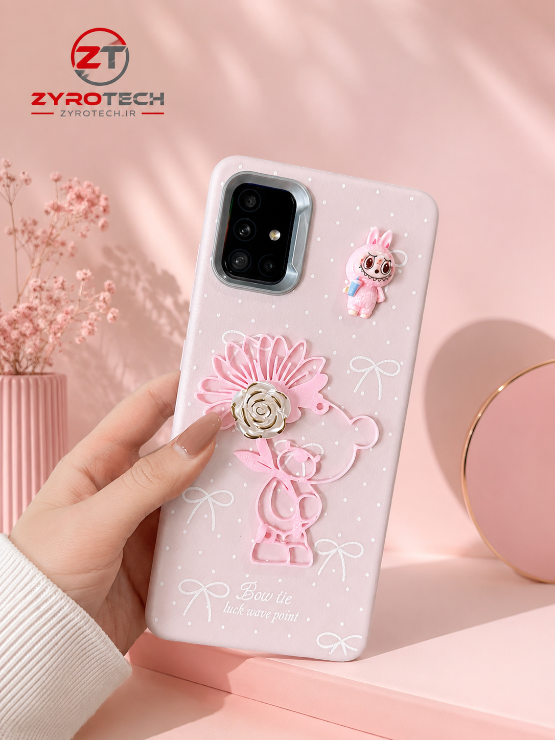 قاب گوشی طرح خرگوش و گل 🌸 مخصوص سامسونگ       شیامی redmi note  15C/  pocoC71