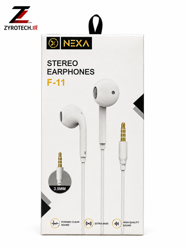 هندزفری سیمی NEXA F-11 با جک 3.5 میلیمتری و صدای Extra Bass